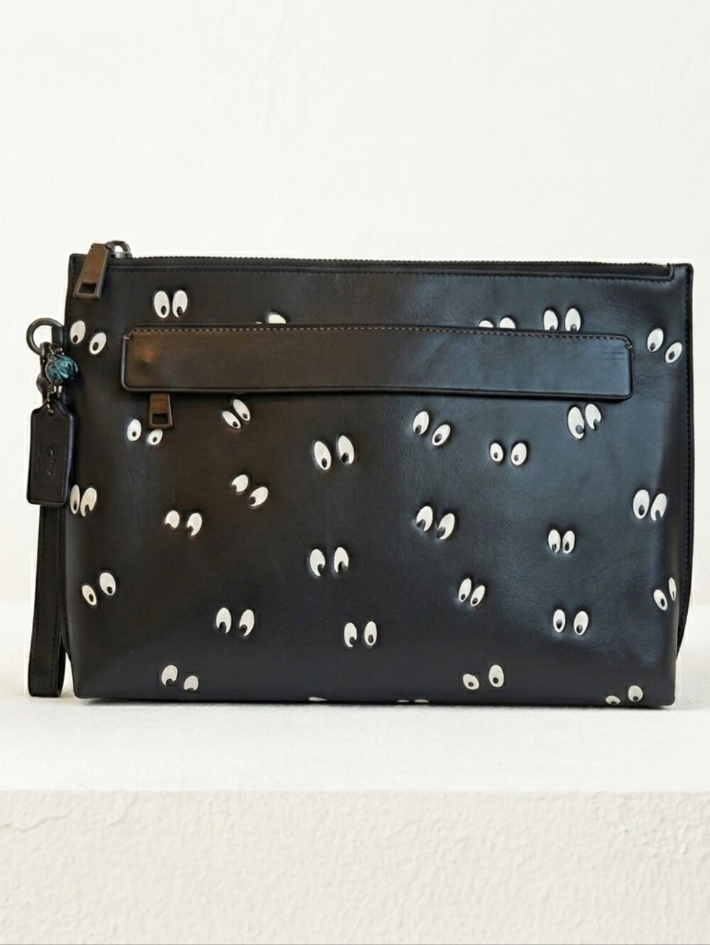 NWT Disney x Coach Dark Fairy Tale Spooky Eyes Leather Carryall Pouch Clutch - Picture 1 of 11
